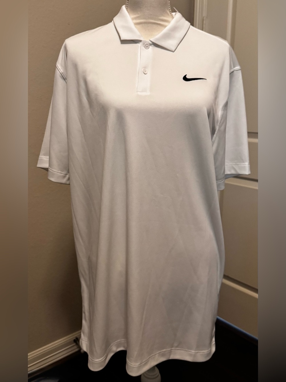 Nike DriFit Men's White Polo Shirt, Size Large NWT